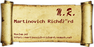 Martinovich Richárd névjegykártya