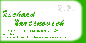 richard martinovich business card